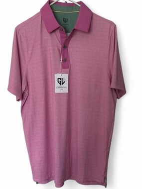 Graham Luxe Therry Men’s Rasberry Pink Polo Shirt Golf Athletic M NWT